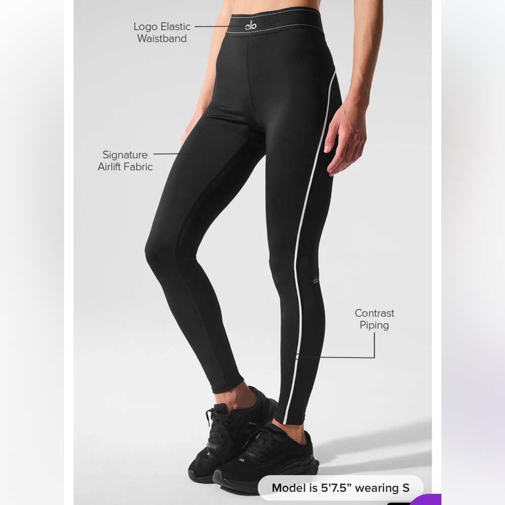 ALO Yoga Airlift High-Waist Legging - Black w/ white stripe